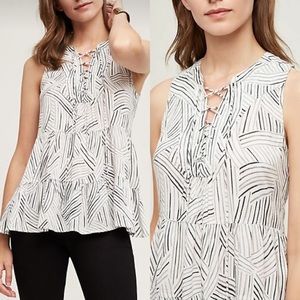 Anthropologie Black and White Patterned Top